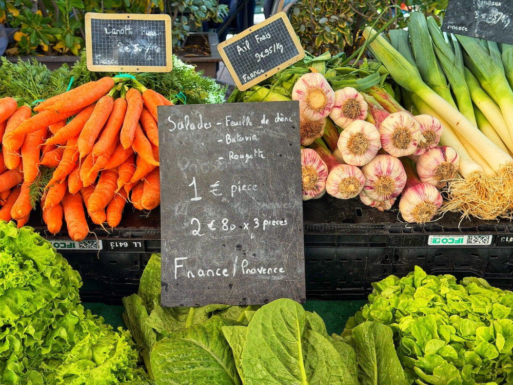 Close up of colorful vegetables at a market