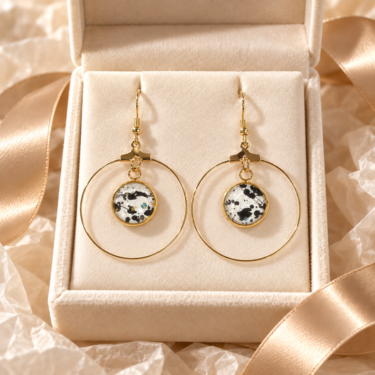 Splatter No. 1 - Gold Plated Stainless Steel Earrings